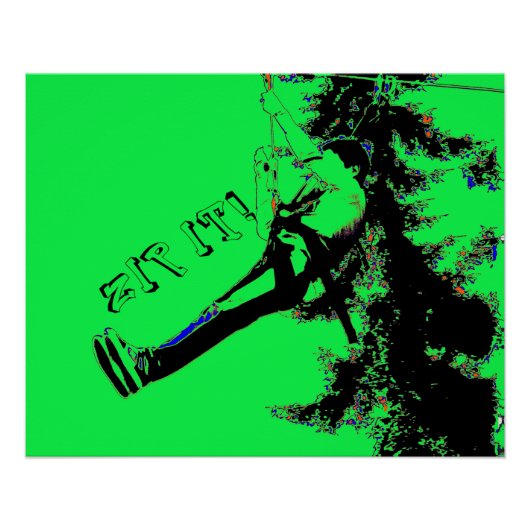 Zip het! - Zipline Rider-Poster Perfect Poster (Voorkant)