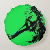 Zip het! - Zipline Rider Rond Kussen (Achterkant)