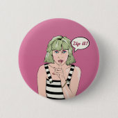 Zip It Pop art Ronde Button 5,7 Cm (Voorkant)