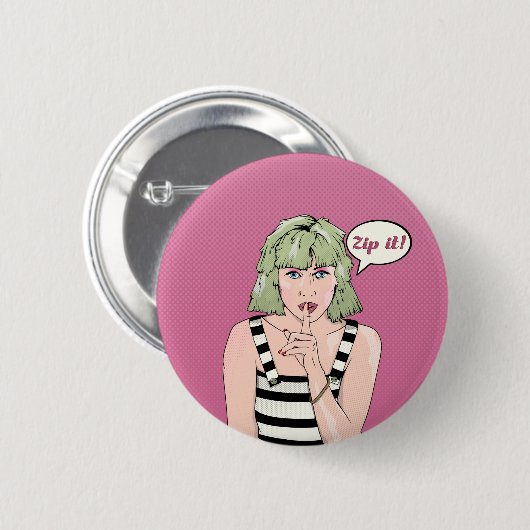 Zip It Pop art Ronde Button 5,7 Cm (Voorkant /achterkant)