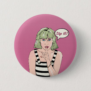 Zip It Pop art Ronde Button 5,7 Cm