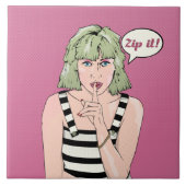 Zip it stripboek stijl poster tegeltje (Voorkant)