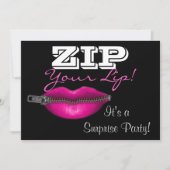 ZIP je lip verrassing party nodigt hot roze lippen Kaart (Voorkant)