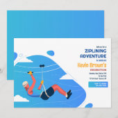 Zip lijn avontuur uitnodiging (Voorkant / Achterkant)