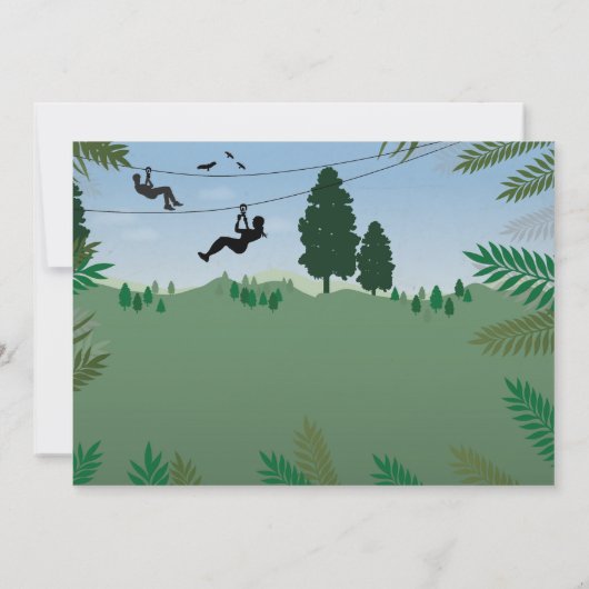 Zip Line Birthday Adventure Park Outdoorfoto Kaart (Achterkant)