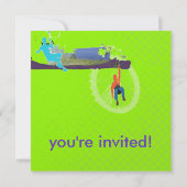 Zip Line Birthday Party Invitations Kaart (Achterkant)