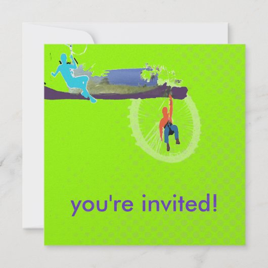 Zip Line Birthday Party Invitations Kaart (Achterkant)