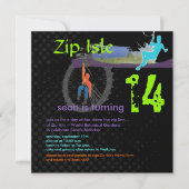 Zip Line Birthday Party Invitations Kaart (Voorkant)
