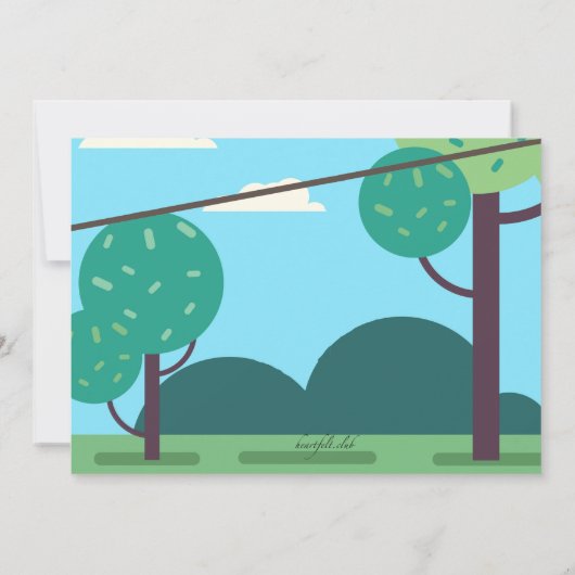 Zip Line Invitation Kaart (Achterkant)