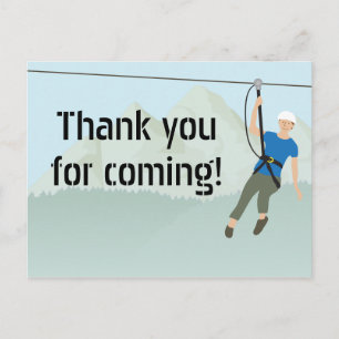 Zip Line Lining Birthday Bedankt Briefkaart