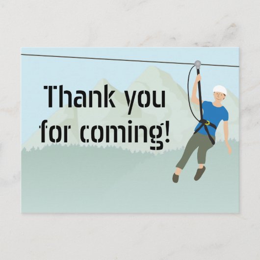 Zip Line Lining Verjaardag Bedankt Briefkaart (Voorkant)