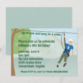 Zip Line Lining verjaardagsfeestje Kaart (Voorkant / Achterkant)