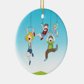 Zip Line Riders Keramisch Ornament (Rechts)