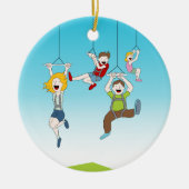 Zip Line Riders Keramisch Ornament (Voorkant)