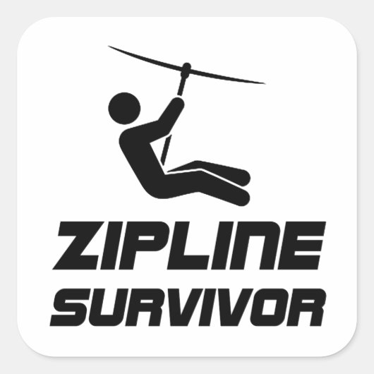 Zip Line Survivor Vierkante Sticker (Voorkant)