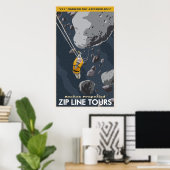 Zip Line Tours through the asteroid belt Poster (Thuiskantoor)