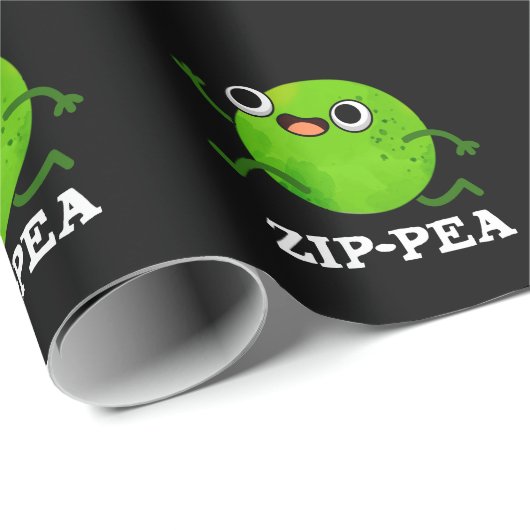 Zip-pea Funny Zippy Pea Pun Dark BG Cadeaupapier (Rol Hoek)