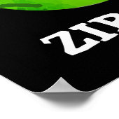 Zip-pea Funny Zippy Pea Pun Dark BG Poster (Hoek)