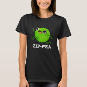 Zip-pea Funny Zippy Pea Pun Dark BG T-shirt (Voorkant)