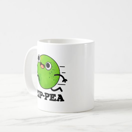 Zip-pea Funny Zippy Pea Pun Koffiemok (Voorkant links)