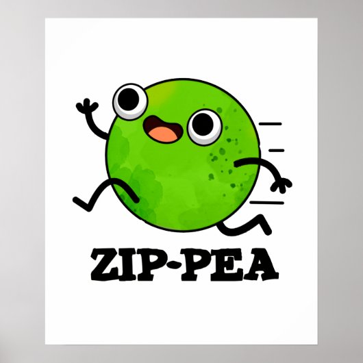 Zip-pea Funny Zippy Pea Pun Poster (Voorkant)