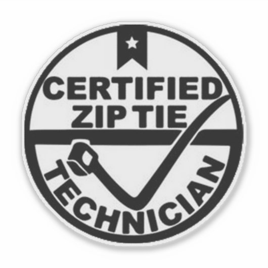 Zip-Stropdas technicus Sticker (Voorkant)