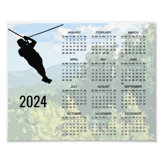 Zipline Adventure 2024 Kalender Poster (Voorkant)