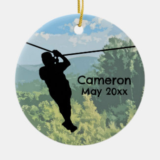 Zipline avontuur keramisch ornament