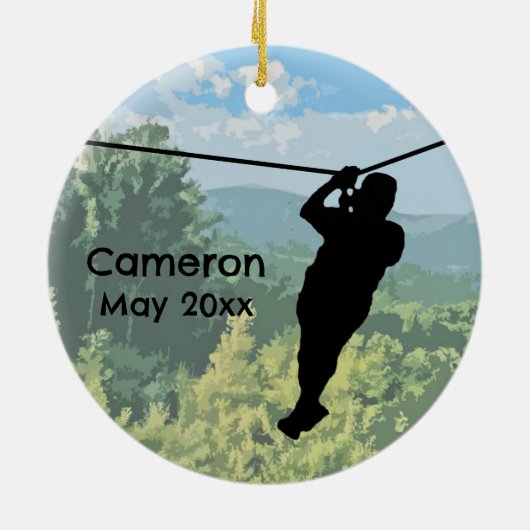 Zipline avontuur keramisch ornament (Achterkant)