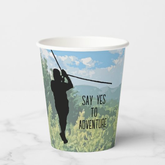 Zipline Avontuur Ontwerp Papieren Bekers (Achterkant)