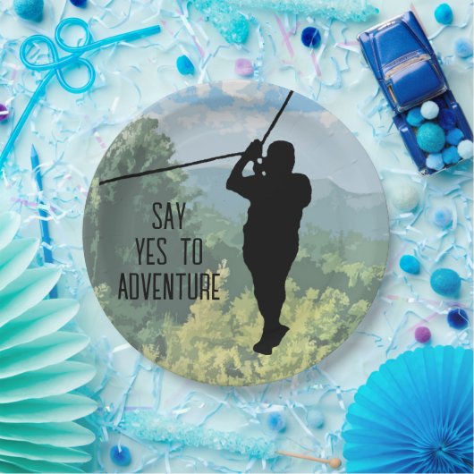 Zipline Avontuur Ontwerp Papieren Bordje (Feest)
