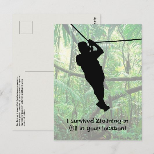 Zipline Briefkaart (Voorkant / Achterkant)