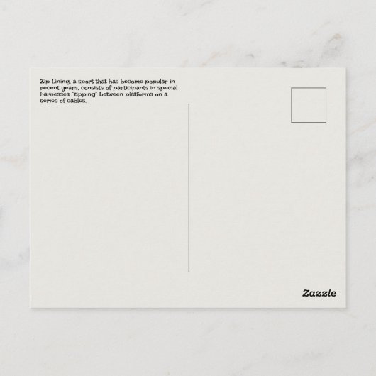 Zipline Briefkaart (Achterkant)