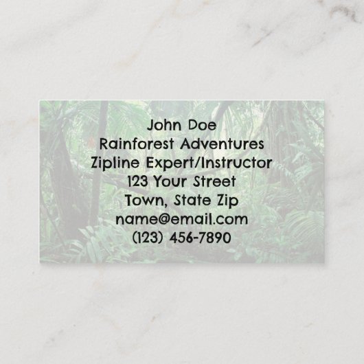 Zipline Design Visitekaartje (Achterkant)