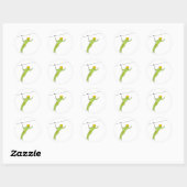 Zipline Rider Stick Figure Icon Ronde Sticker (Vel)