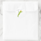 Zipline Rider Stick Figure Icon Ronde Sticker (Tas)
