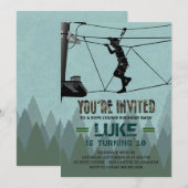 Zipline Rope Course Outdoor Adventure Verjaardag Kaart (Voorkant / Achterkant)