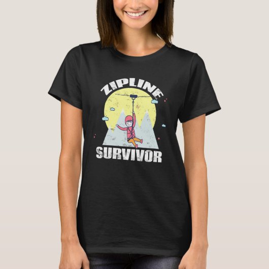 Zipline Survivor Extreme Zipline T-shirt (Voorkant)