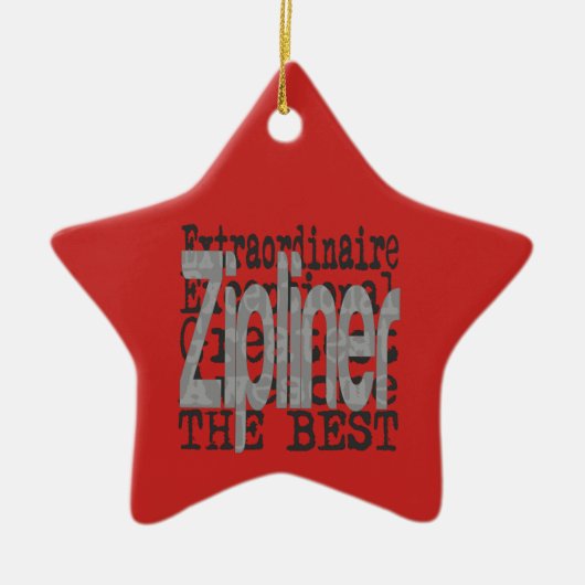 Zipliner Extraordinaire Keramisch Ornament (Voorkant)