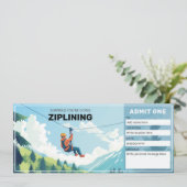 Ziplining cadeaubon, Zipline ticket Kaart (Staand voorkant)