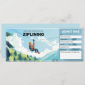 Ziplining cadeaubon, Zipline ticket Kaart (Voorkant / Achterkant)