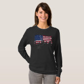 Ziplining USA American Flag Zipline Patriotic T-shirt (Voorkant volledig)