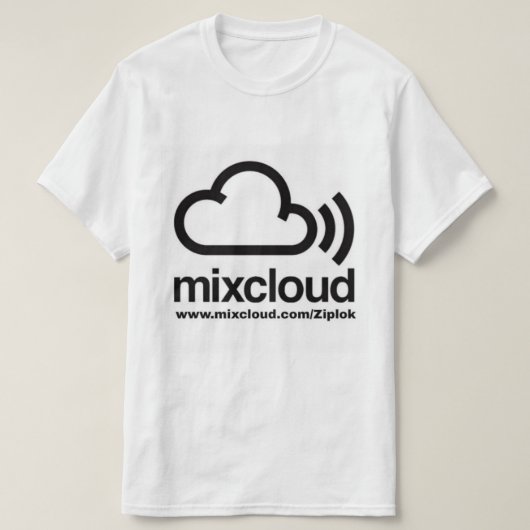 Ziplok - Mixcloud Black/White T-Shirt (Design voorkant)