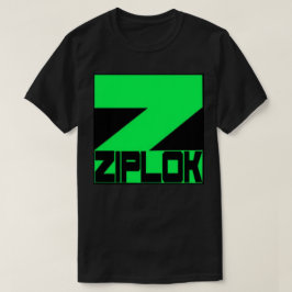Ziplok - Neon Green Logo - Black T-Shirt