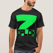 Ziplok - Neon Green Logo - Black T-Shirt (Voorkant)