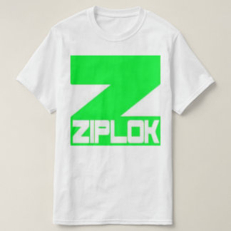 Ziplok - Neon Green - White T-Shirt