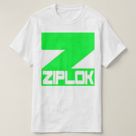 Ziplok - Neon Green - White T-Shirt (Design voorkant)