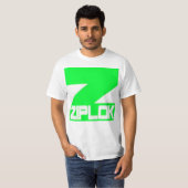 Ziplok - Neon Green - White T-Shirt (Voorkant volledig)