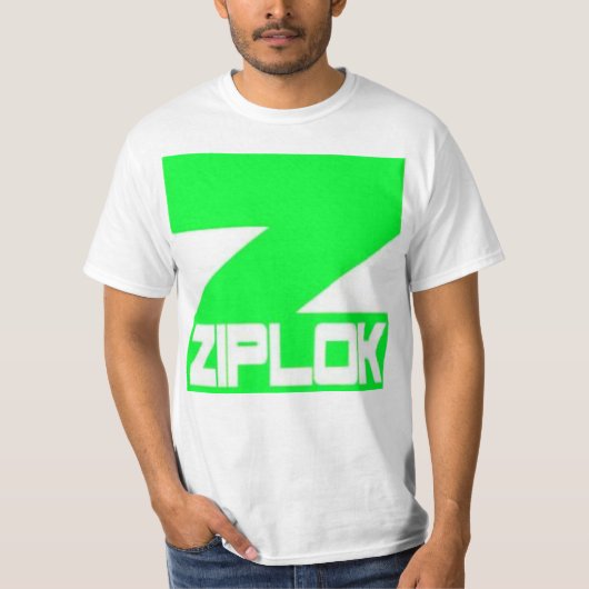 Ziplok - Neon Green - White T-Shirt (Voorkant)