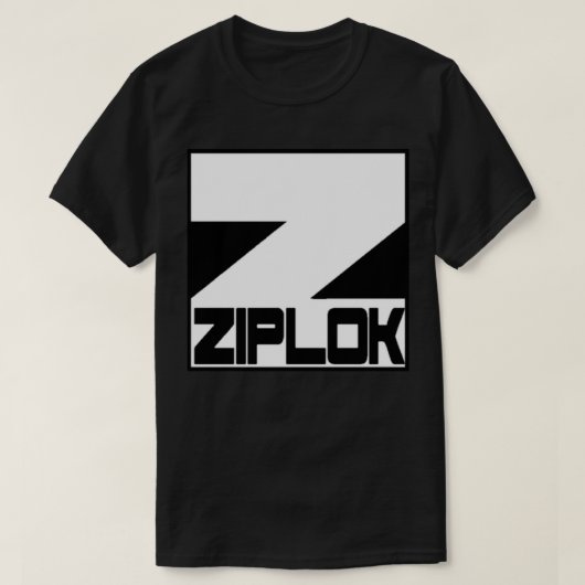 Ziplok - White Logo - Black T-Shirt (Design voorkant)